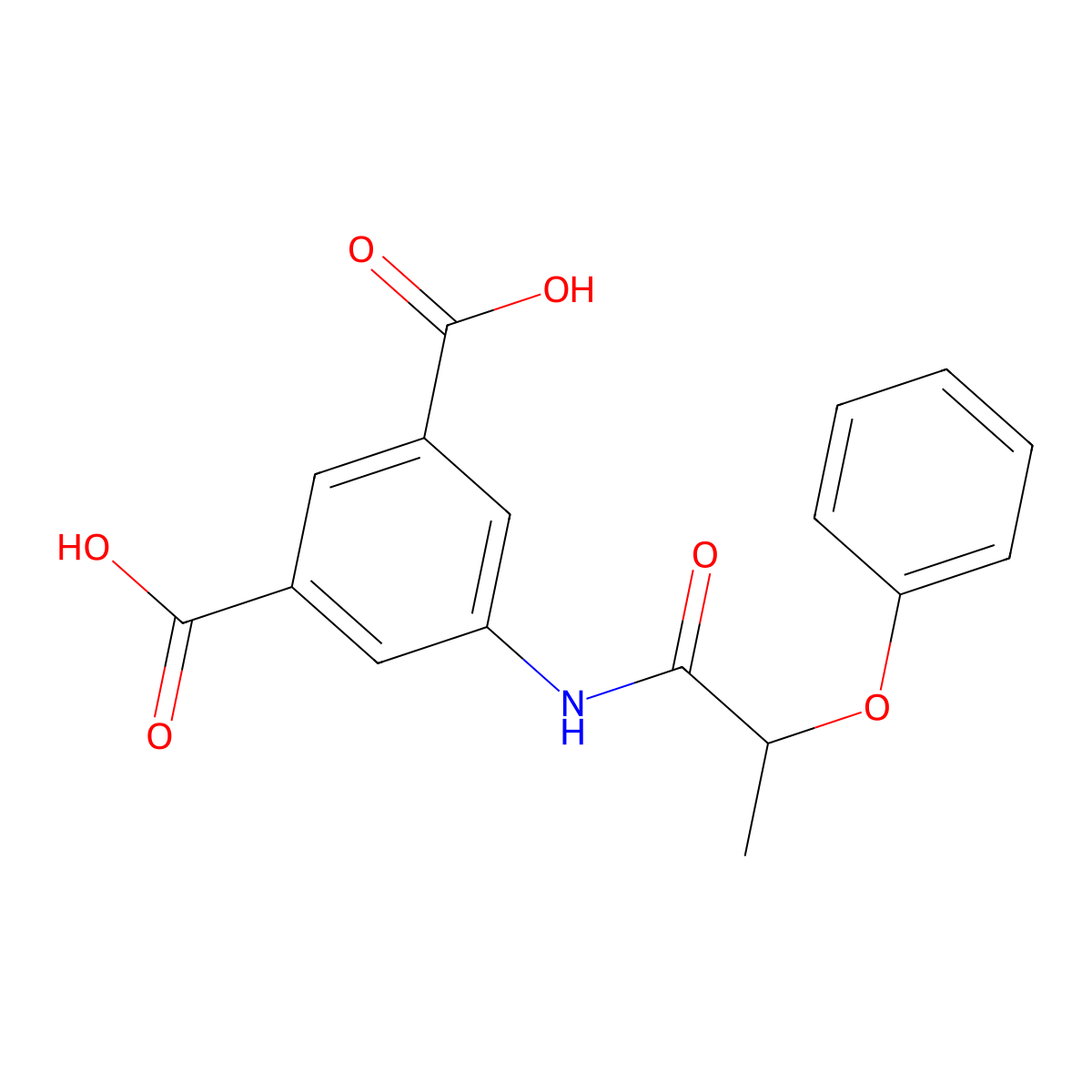 5-[(2-Phenoxypropanoyl)amino]benzene-1,3-dicarboxylic acid molecular structure, CAS 351424-05-0