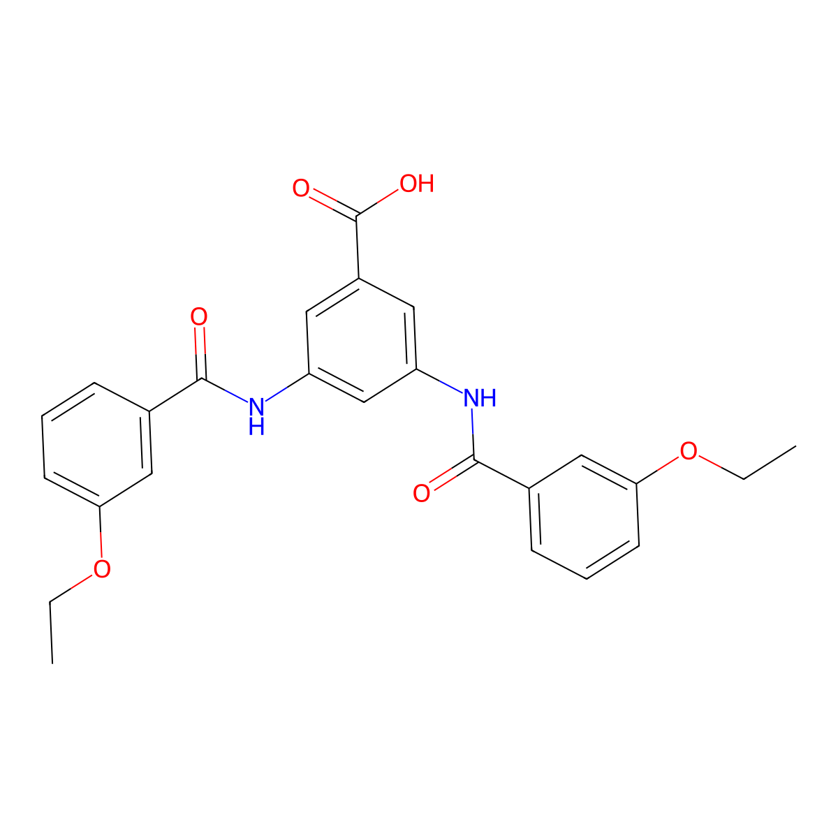 3,5-Bis[(3-ethoxybenzoyl)amino]benzoic acid molecular structure, CAS 351424-11-8