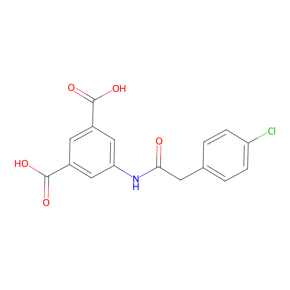 5-(2-(4-Chlorophenyl)acetamido)isophthalic acid molecular structure, CAS 351424-31-2