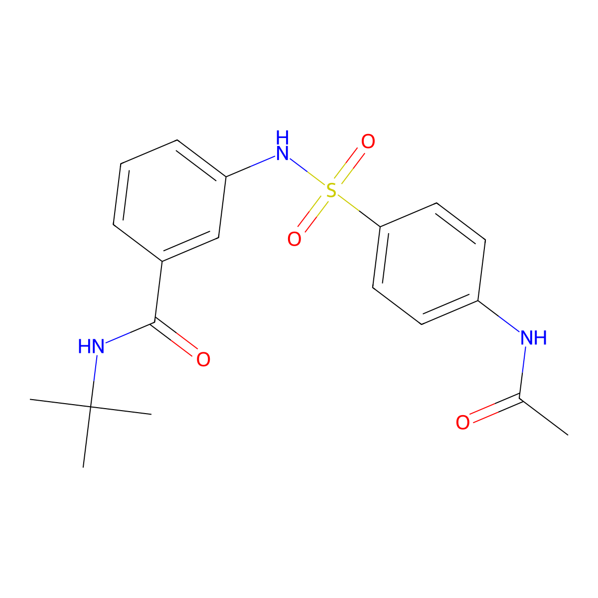3-[(4-acetamidophenyl)sulfonylamino]-N-tert-butylbenzamide molecular structure, CAS 351424-37-8