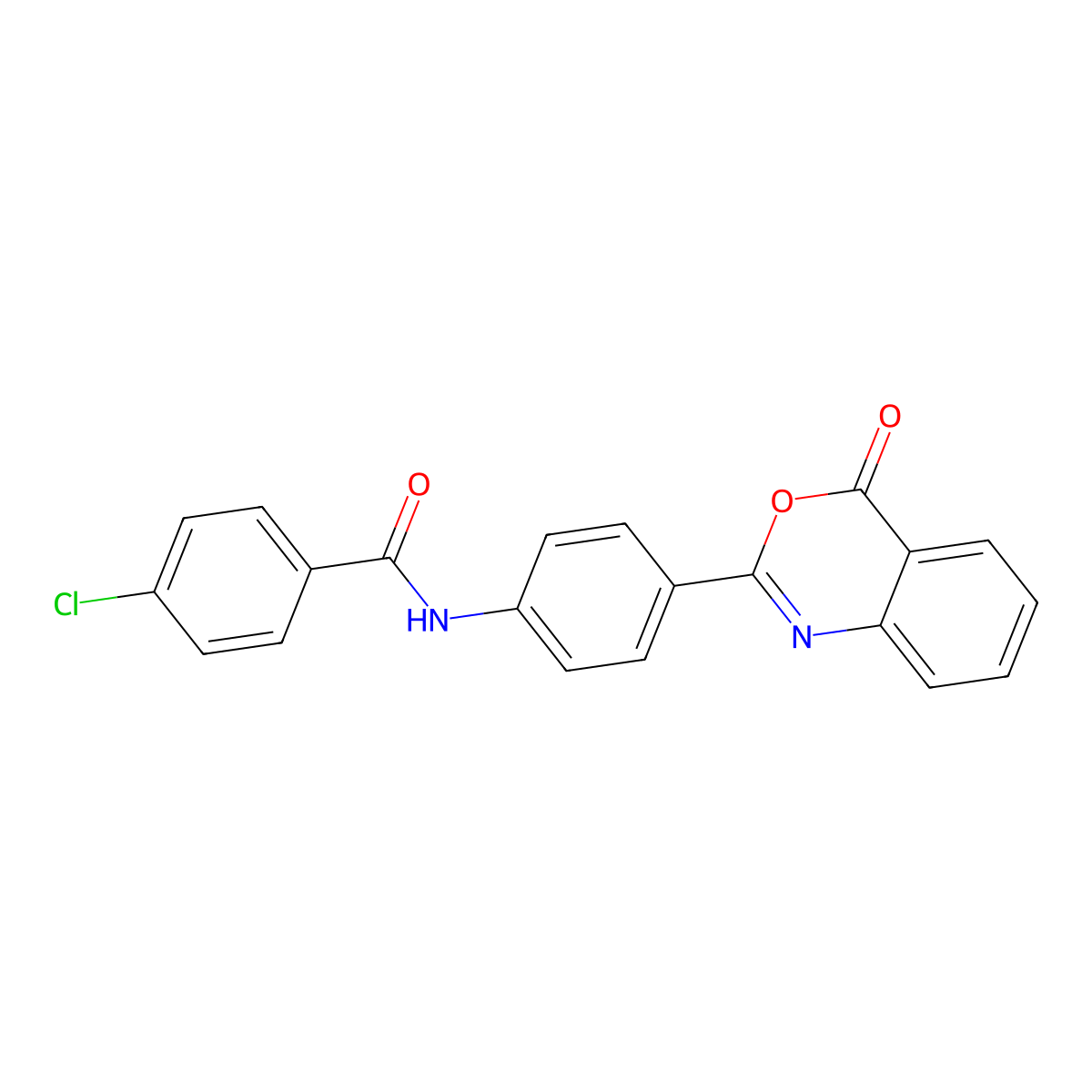 4-chloro-N-[4-(4-oxo-3,1-benzoxazin-2-yl)phenyl]benzamide molecular structure, CAS 351424-44-7