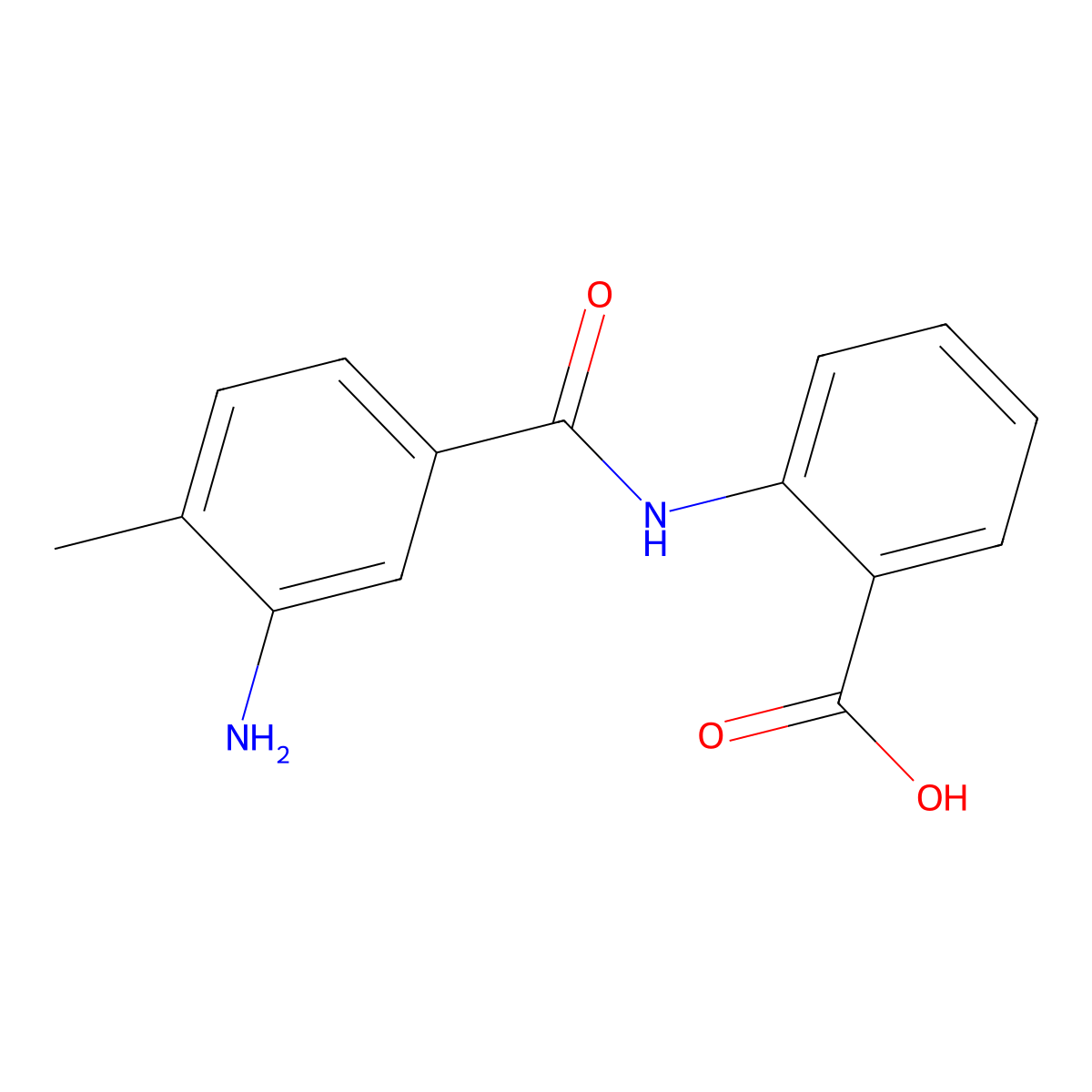 2-[(3-Amino-4-methylbenzoyl)amino]benzoic acid molecular structure, CAS 351424-47-0