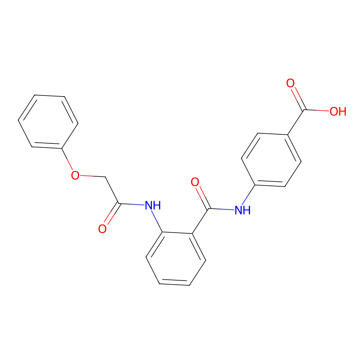 4-({2-[(2-Phenoxyacetyl)amino]benzoyl}amino)benzoic acid molecular structure, CAS 351424-54-9