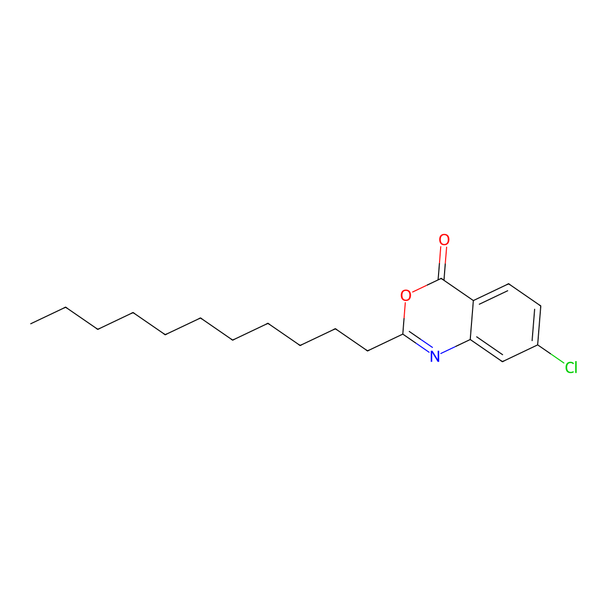 7-Chloro-2-undecyl-4H-3,1-benzoxazin-4-one molecular structure, CAS 351424-76-5