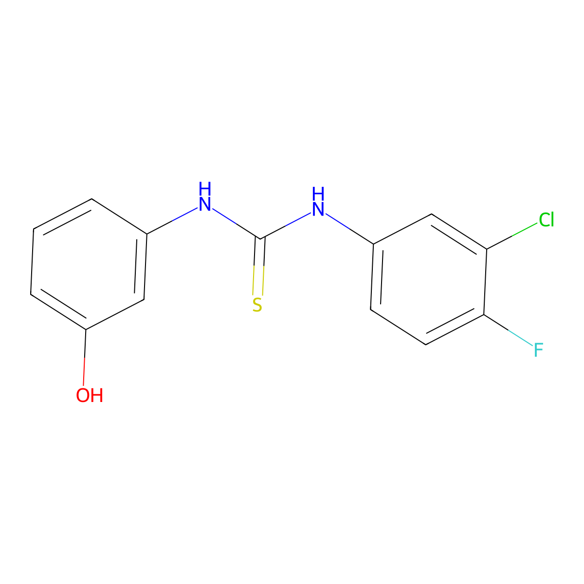 1-(3-Chloro-4-fluorophenyl)-3-(3-hydroxyphenyl)thiourea molecular structure, CAS 351425-20-2