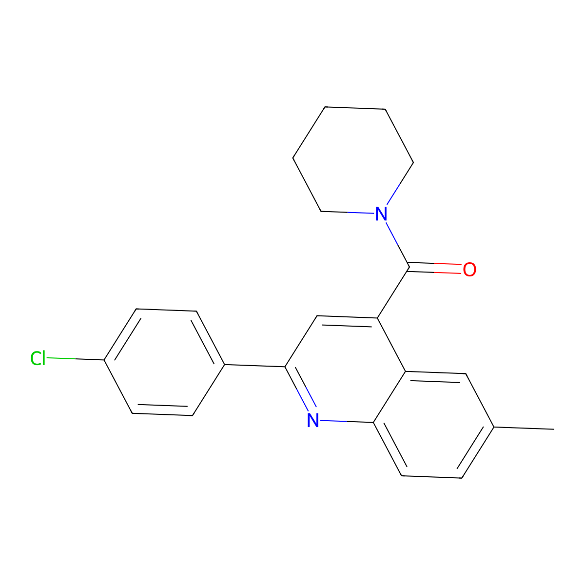 [2-(4-Chlorophenyl)-6-methylquinolin-4-yl]-piperidin-1-ylmethanone molecular structure, CAS 351425-44-0