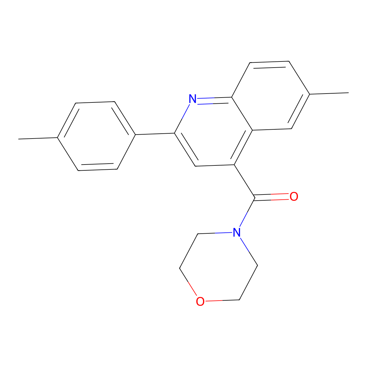 [6-Methyl-2-(4-methylphenyl)quinolin-4-yl]-morpholin-4-ylmethanone molecular structure, CAS 351425-45-1