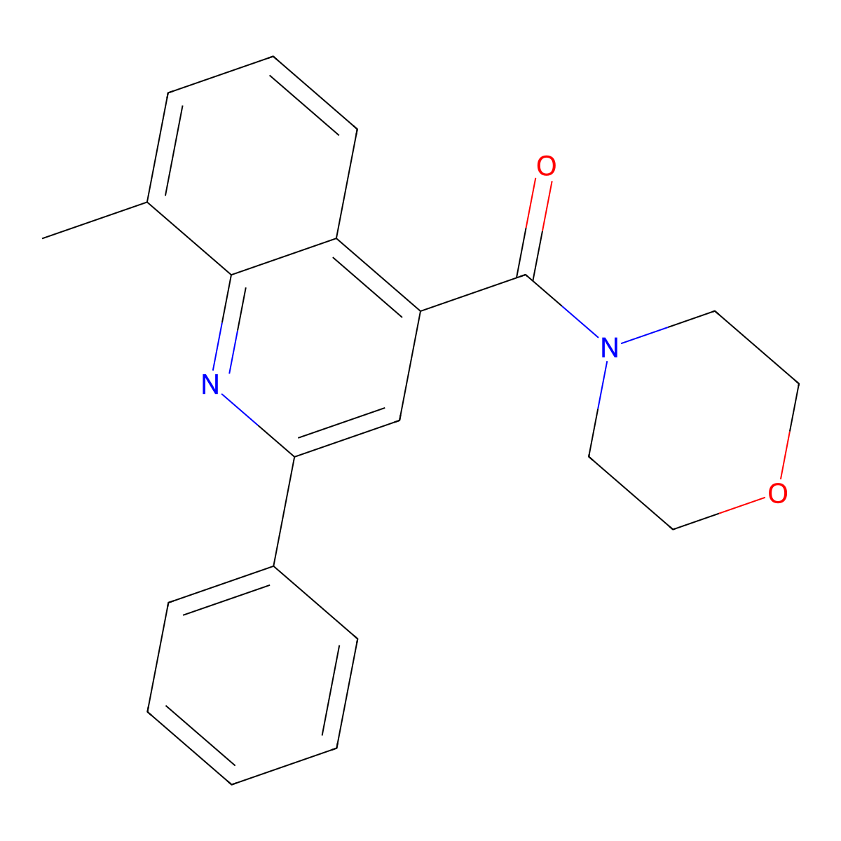 8-Methyl-4-(4-morpholinylcarbonyl)-2-phenylquinoline molecular structure, CAS 351425-49-5