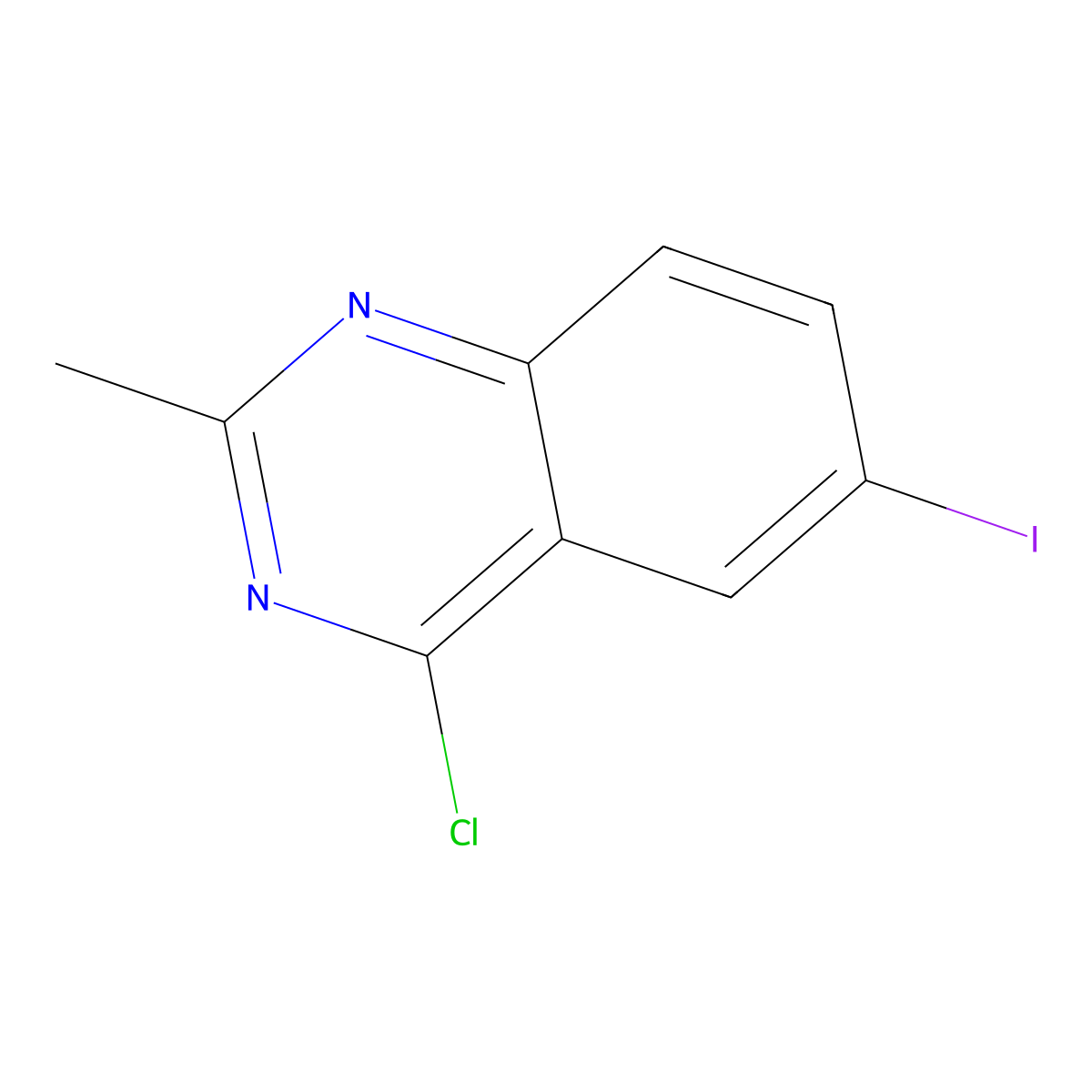 4-Chloro-6-iodo-2-methylquinazoline molecular structure, CAS 351426-06-7