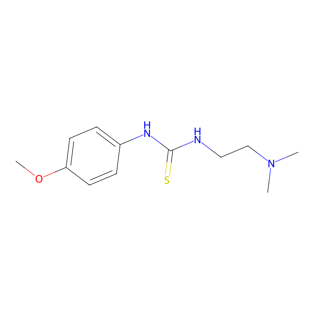 ((2-(Dimethylamino)ethyl)amino)((4-methoxyphenyl)amino)methane-1-thione molecular structure, CAS 351436-77-6