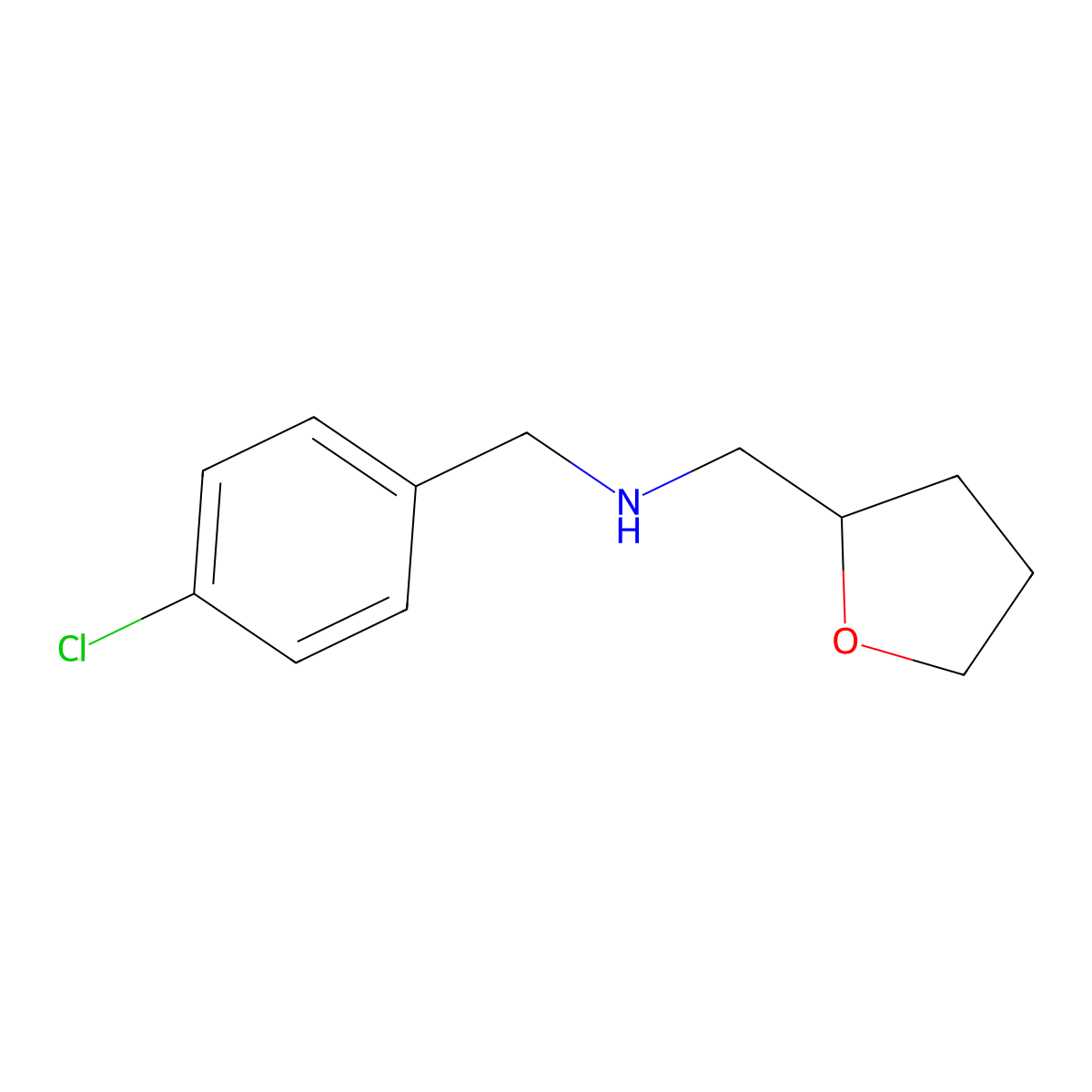 (4-Chloro-benzyl)-(tetrahydro-furan-2-ylmethyl)-amine molecular structure, CAS 351436-78-7