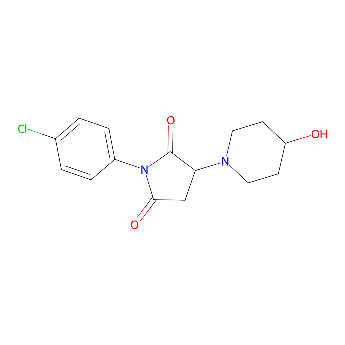 1-(4-Chlorophenyl)-3-(4-hydroxypiperidin-1-yl)pyrrolidine-2,5-dione molecular structure, CAS 351437-31-5