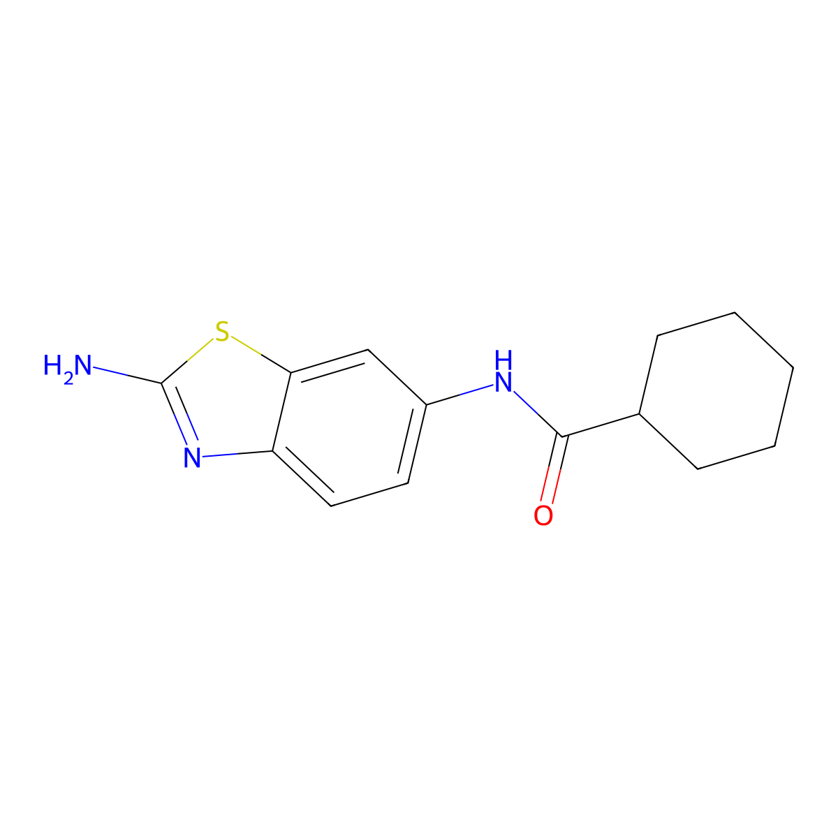 N-(2-Aminobenzo[d]thiazol-6-yl)cyclohexanecarboxamide molecular structure, CAS 351437-66-6