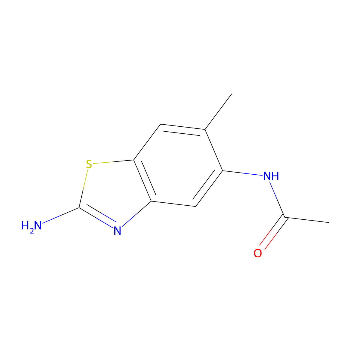 N-(2-Amino-6-methyl-benzothiazol-5-yl)-acetamide molecular structure, CAS 351437-81-5