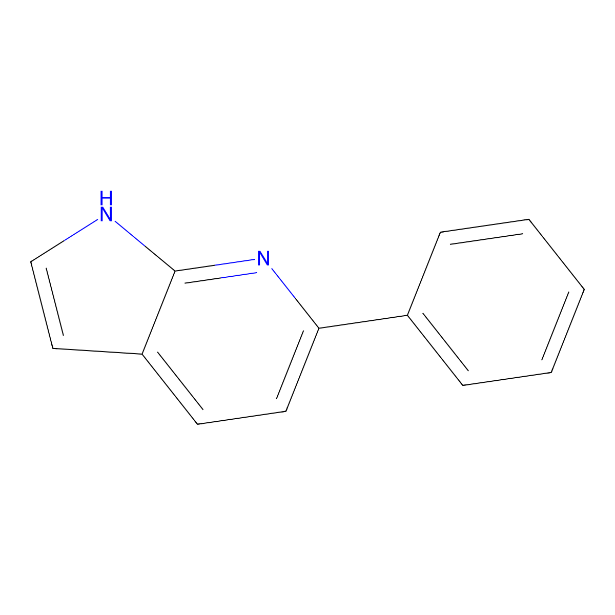 6-phenyl-1H-pyrrolo[2,3-b]pyridine molecular structure, CAS 351438-94-3