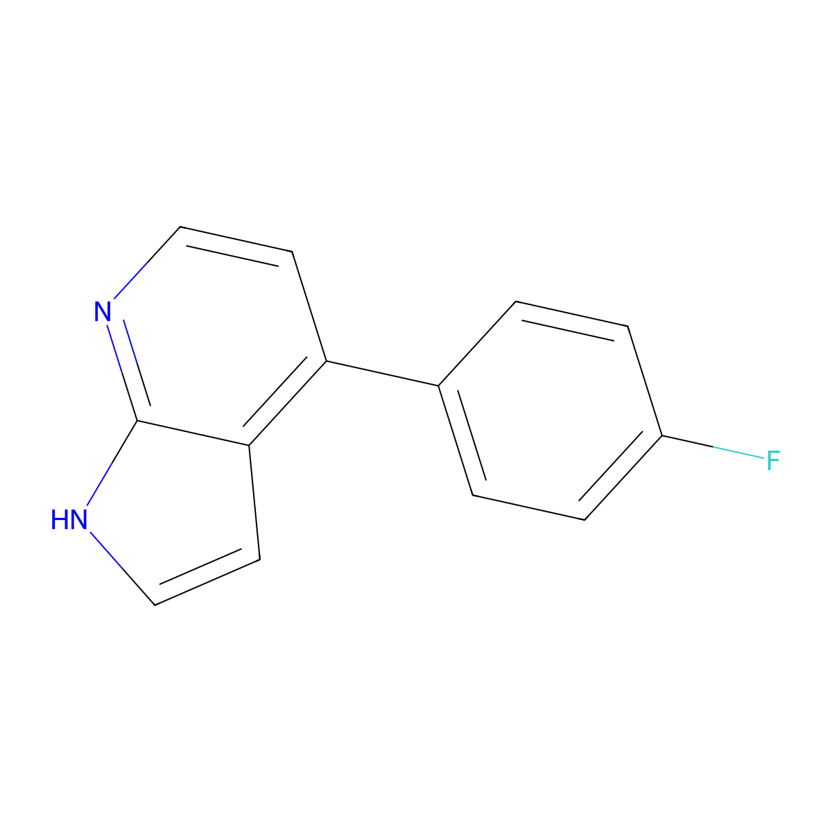 4-(4-fluorophenyl)-1H-pyrrolo[2,3-b]pyridine molecular structure, CAS 351438-99-8