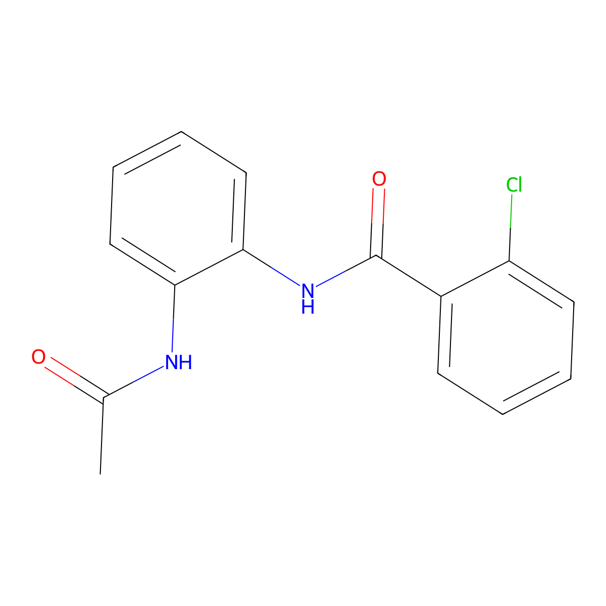 N-(2-acetamidophenyl)-2-chlorobenzamide molecular structure, CAS 351442-50-7