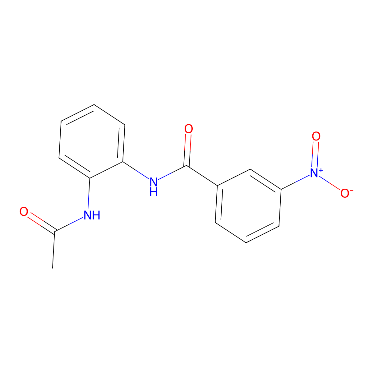 N-(2-acetamidophenyl)-3-nitrobenzamide molecular structure, CAS 351442-54-1