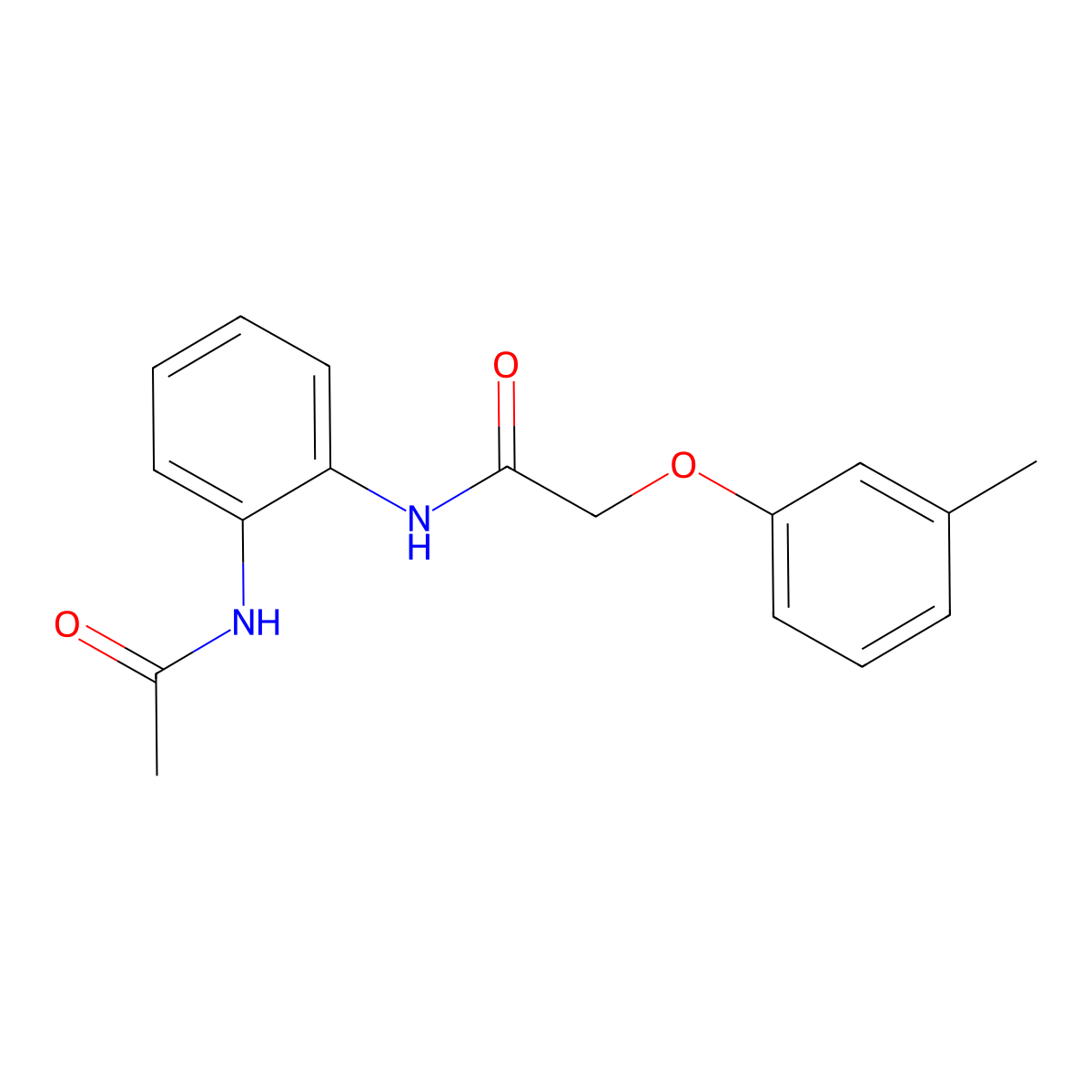 N-[2-(acetylamino)phenyl]-2-(3-methylphenoxy)acetamide molecular structure, CAS 351442-56-3