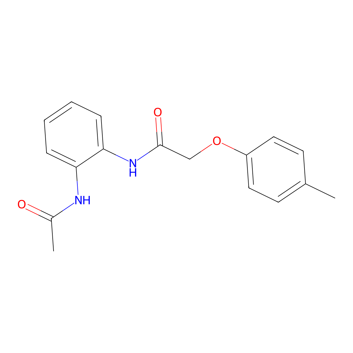 N-[2-(acetylamino)phenyl]-2-(4-methylphenoxy)acetamide molecular structure, CAS 351442-59-6