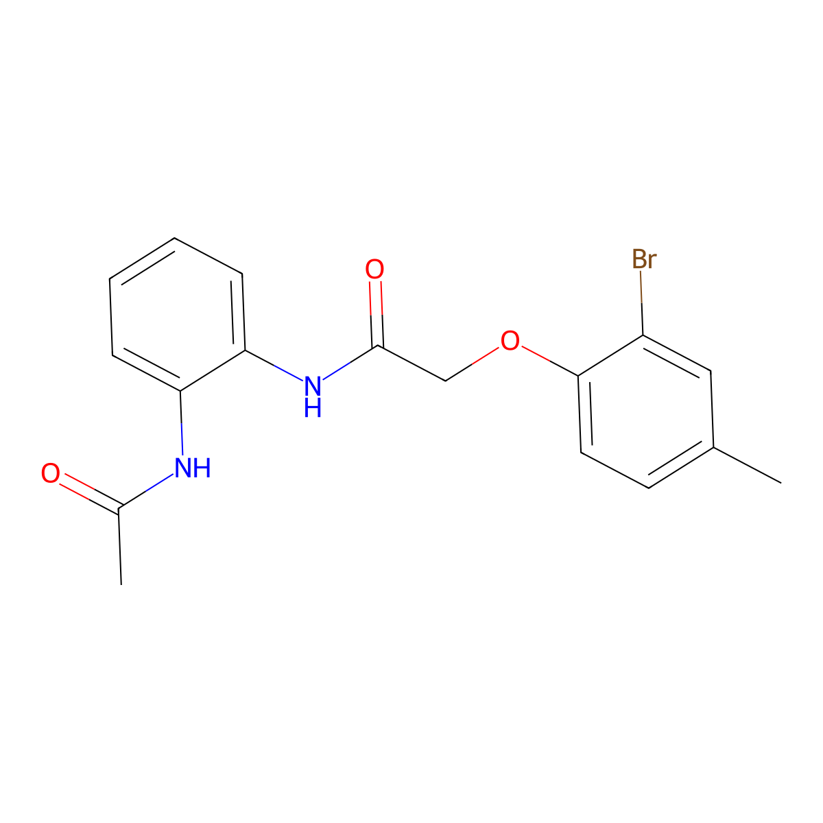 N-(2-acetamidophenyl)-2-(2-bromo-4-methylphenoxy)acetamide molecular structure, CAS 351442-61-0