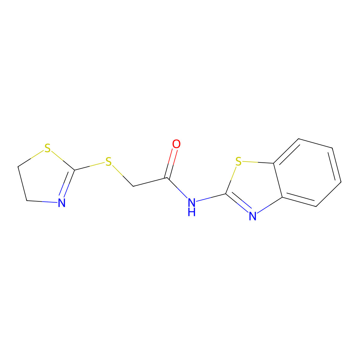 N-(1,3-benzothiazol-2-yl)-2-(4,5-dihydro-1,3-thiazol-2-ylsulfanyl)acetamide molecular structure, CAS 351442-87-0