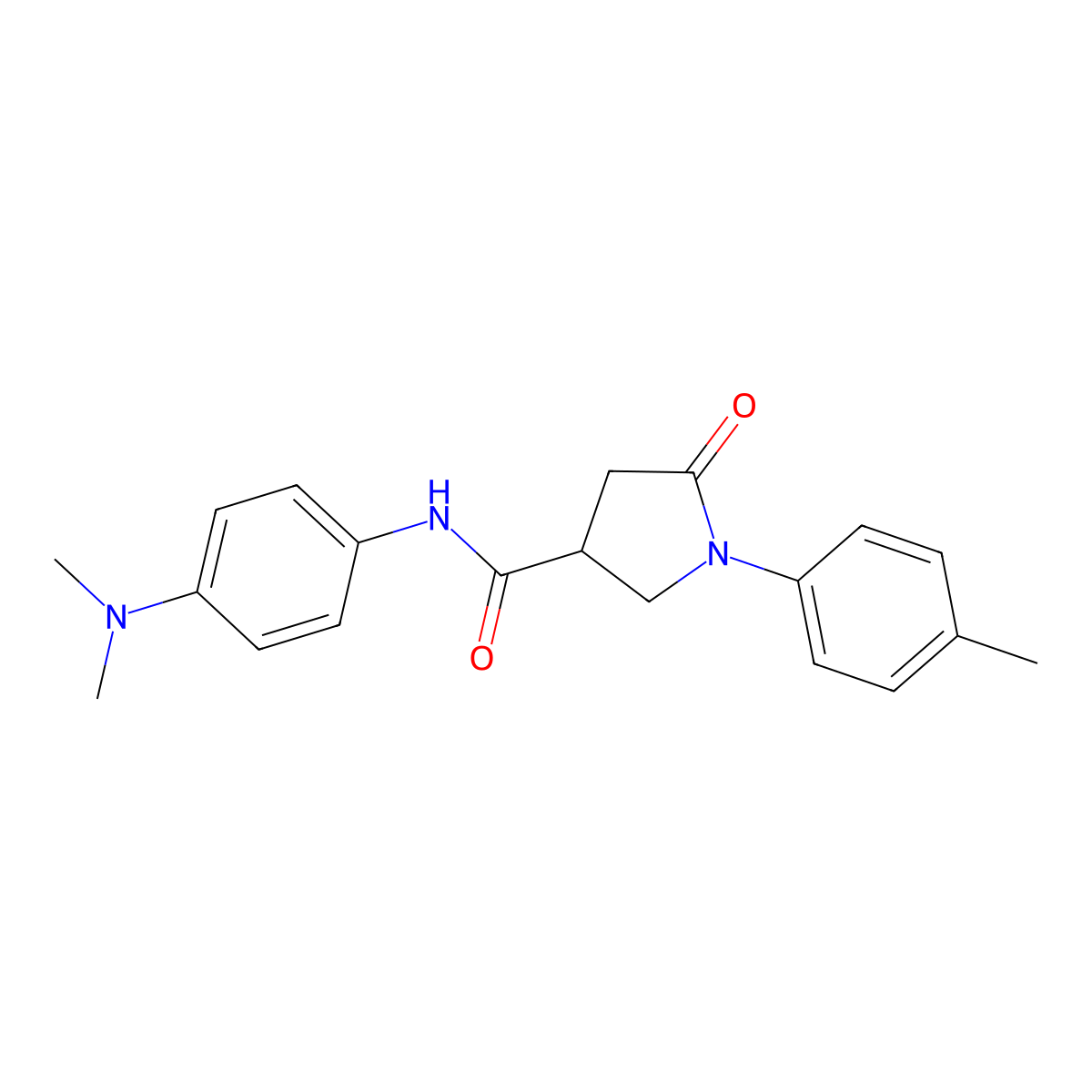 N-[4-(dimethylamino)phenyl]-1-(4-methylphenyl)-5-oxopyrrolidine-3-carboxamide molecular structure, CAS 351443-94-2