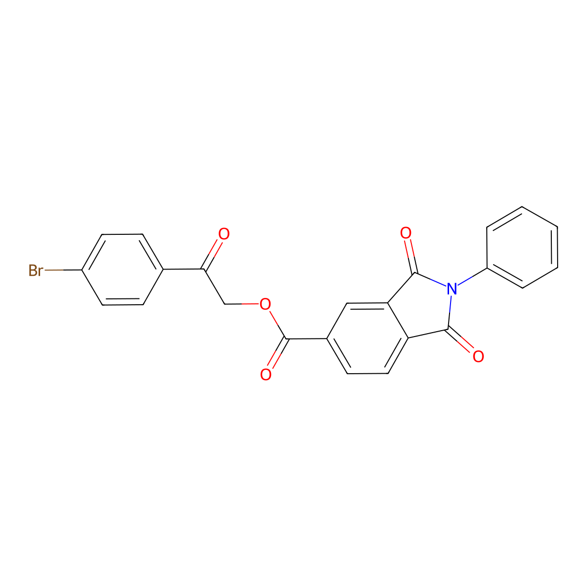 2-(4-Bromophenyl)-2-oxoethyl 1,3-dioxo-2-phenylisoindoline-5-carboxylate molecular structure, CAS 351444-37-6