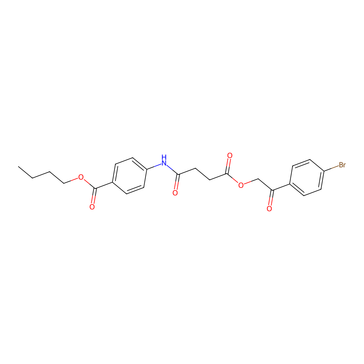 Butyl 4-({4-[2-(4-bromophenyl)-2-oxoethoxy]-4-oxobutanoyl}amino)benzoate molecular structure, CAS 351444-85-4
