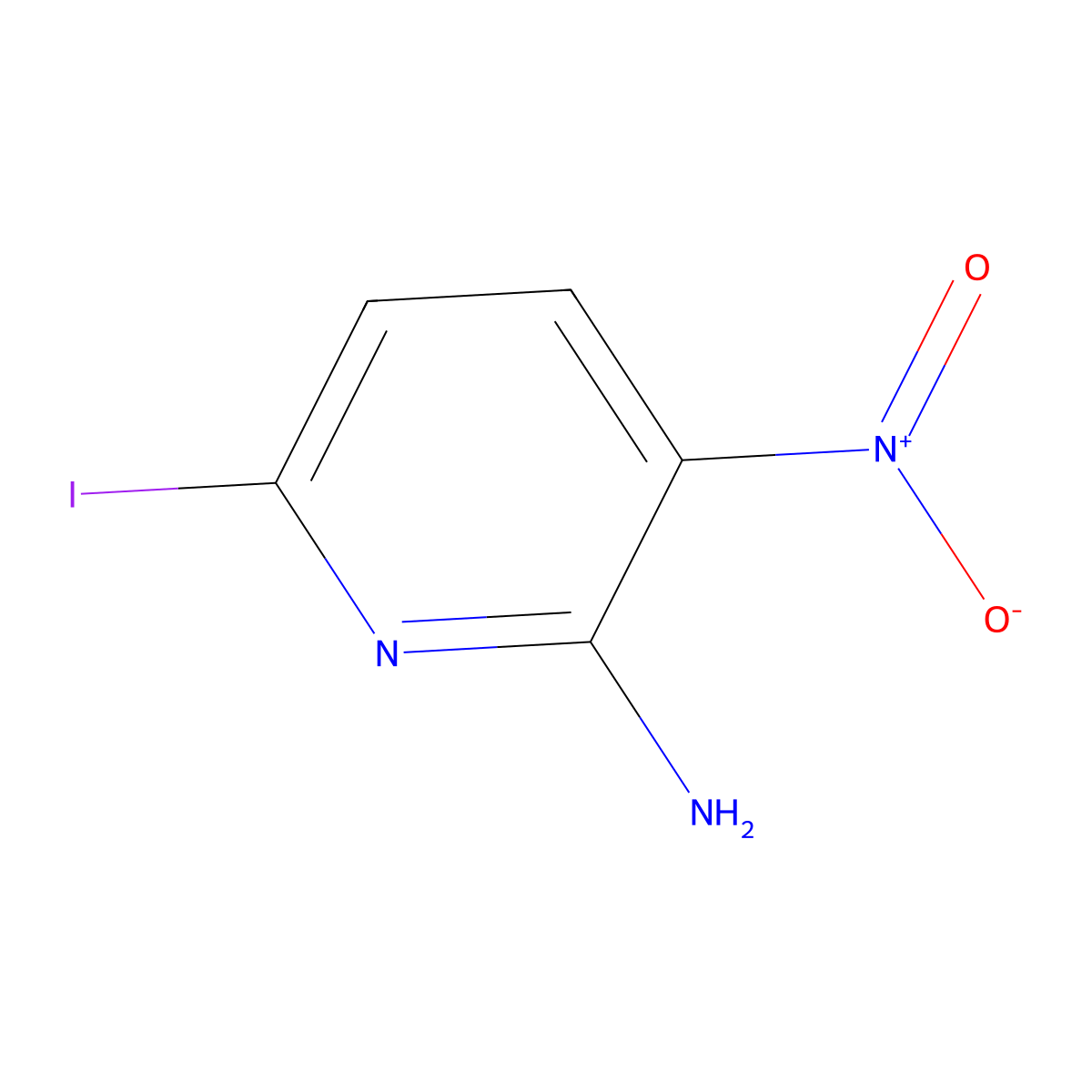 6-Iodo-3-nitro-pyridin-2-ylamine molecular structure, CAS 351447-13-7