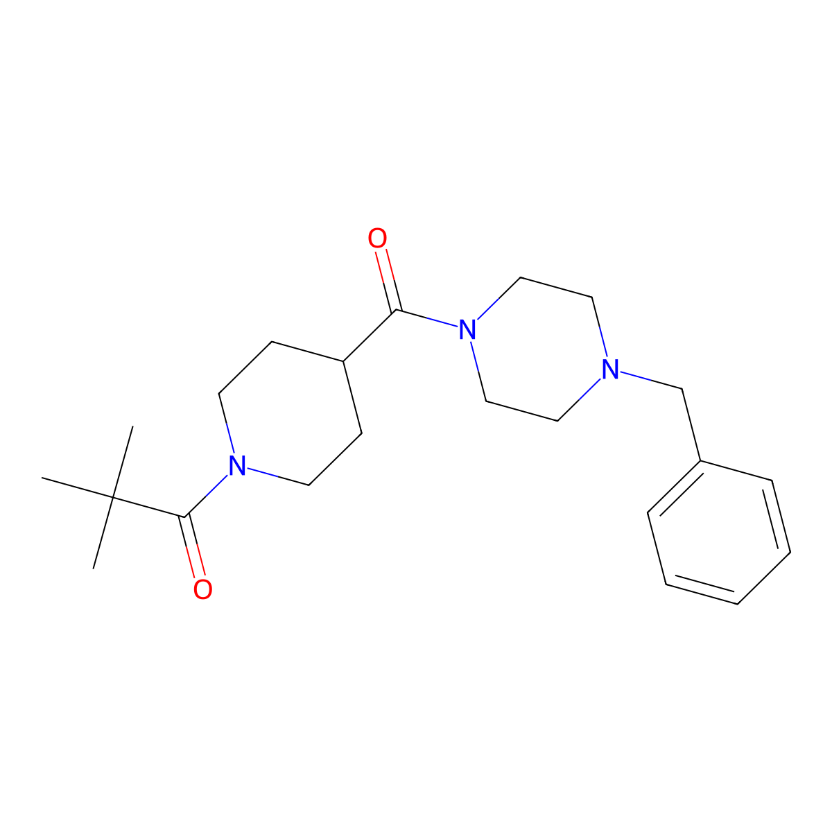 1-[4-(4-Benzylpiperazine-1-carbonyl)piperidin-1-yl]-2,2-dimethylpropan-1-one molecular structure, CAS 351451-13-3