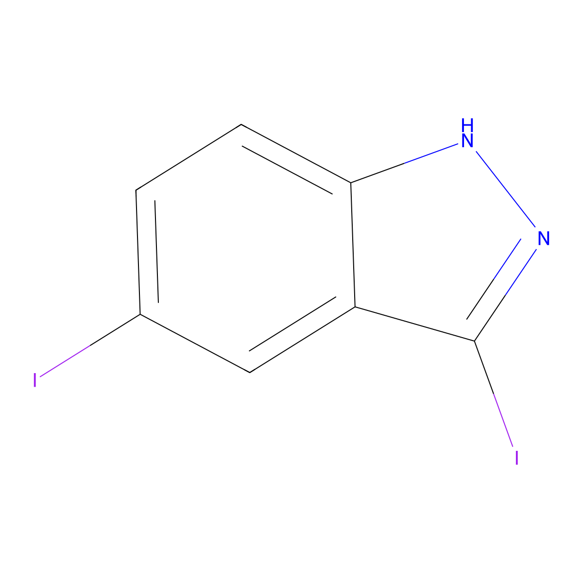 3,5-diiodo-1H-indazole molecular structure, CAS 351456-48-9