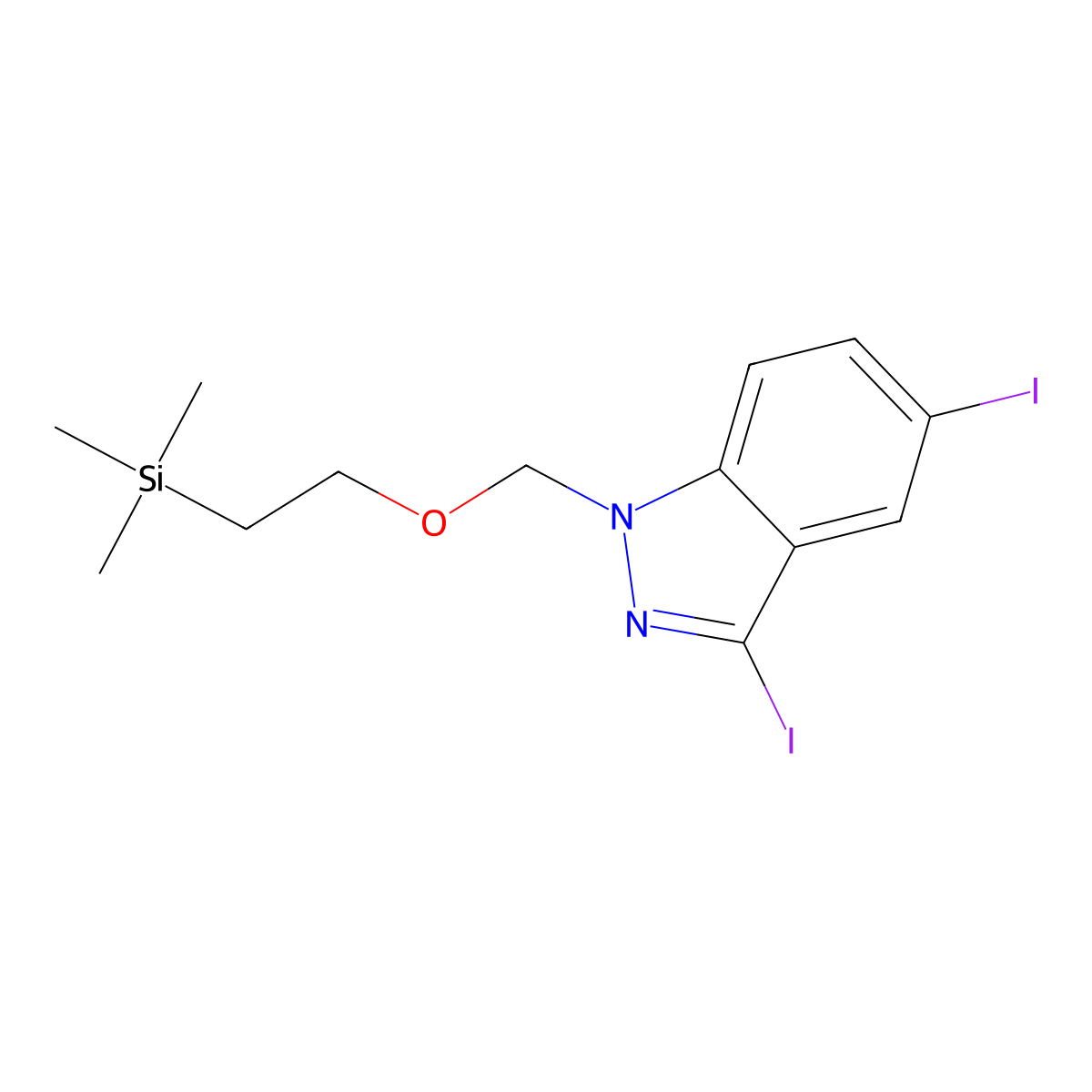 3,5-Diiodo-1-((2-(trimethylsilyl)ethoxy)methyl)-1H-indazole molecular structure, CAS 351456-49-0