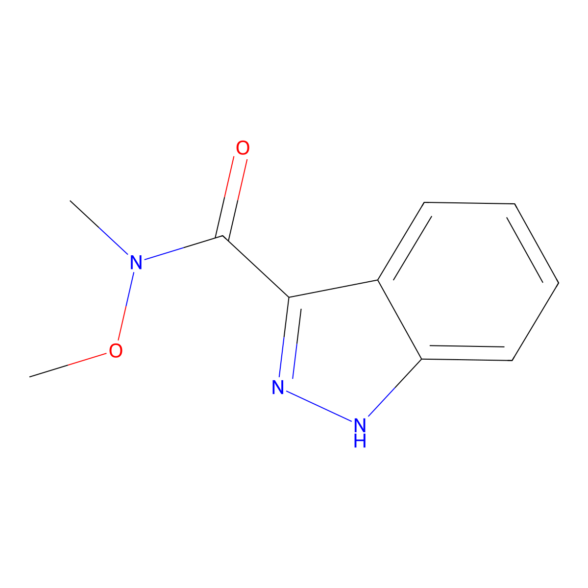 N-Methoxy-N-methyl-1H-indazole-3-carboxamide molecular structure, CAS 351457-12-0