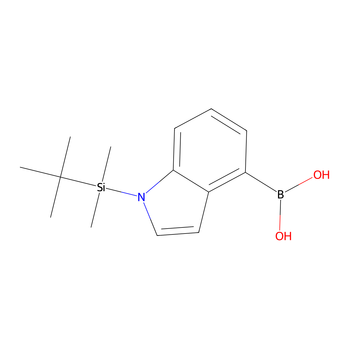 1-(tert-Butyldimethylsilyl)-1H-indole-4-boronic acid molecular structure, CAS 351457-64-2