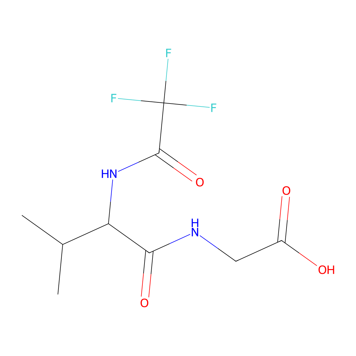 2-[(2S)-3-methyl-2-(trifluoroacetamido)butanamido]acetic acid molecular structure, CAS 35146-54-4