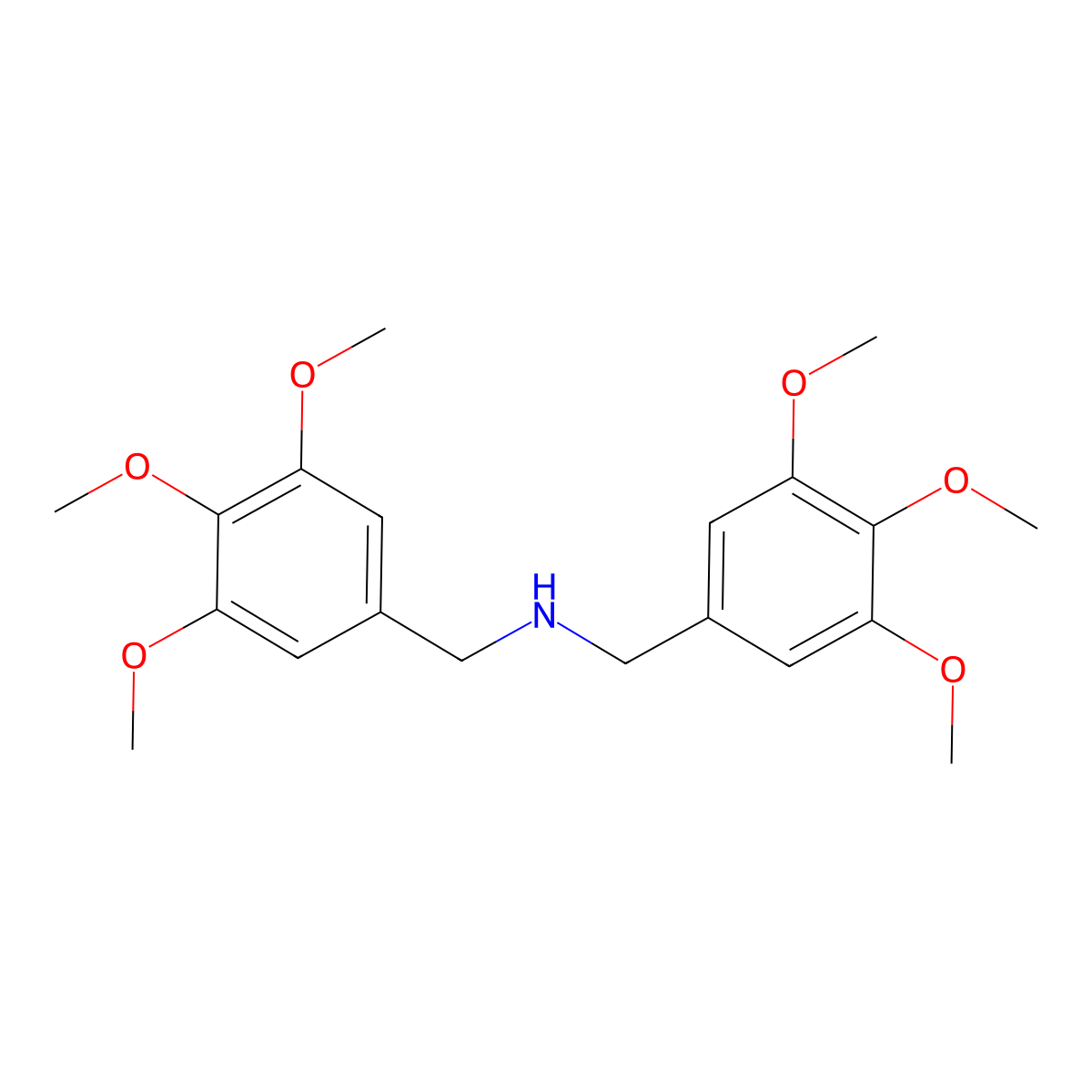 Dibenzylamine, 3,4,5,3',4',5'-hexamethoxy- molecular structure, CAS 35146-75-9
