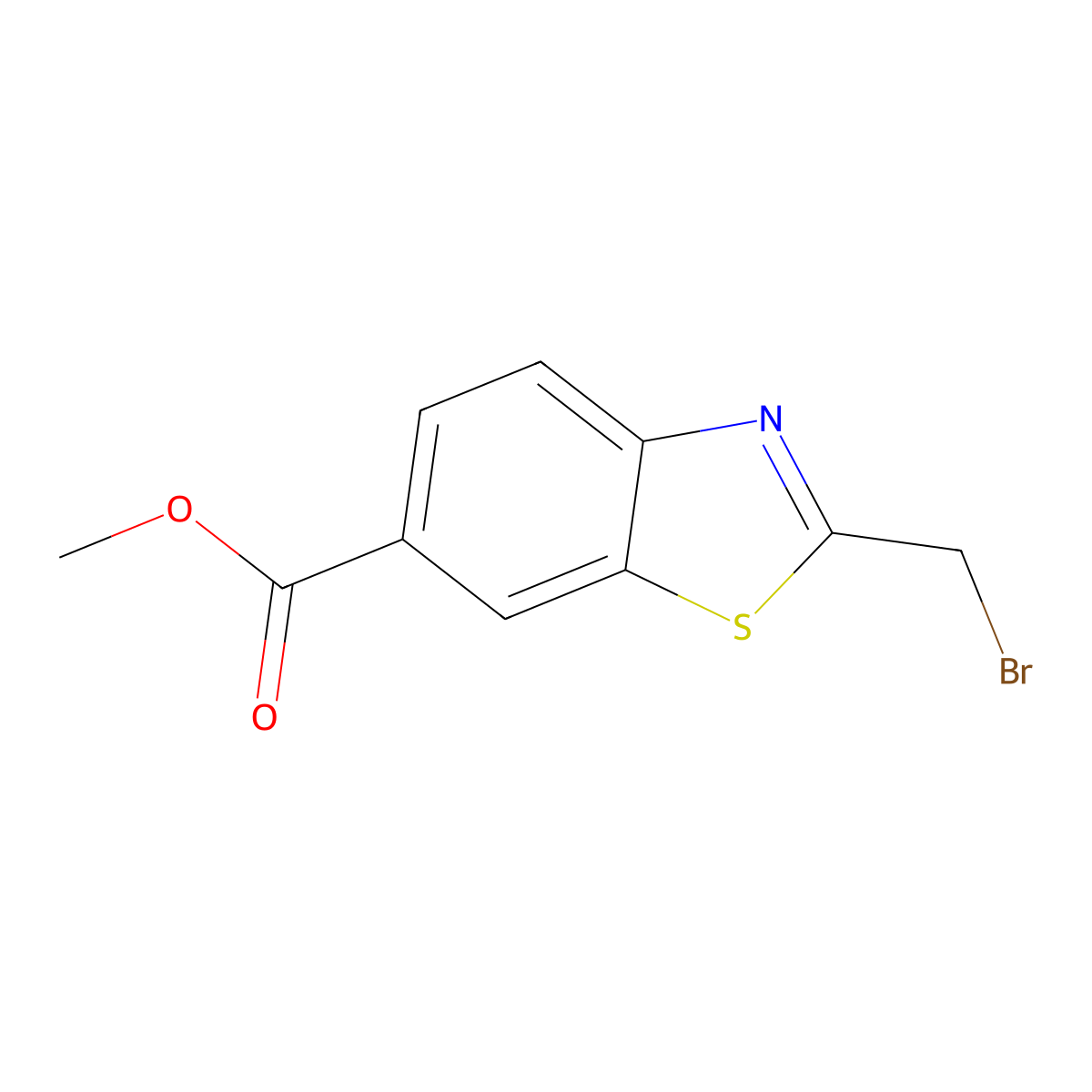 Methyl 2-(Bromomethyl)benzothiazole-6-carboxylate molecular structure, CAS 351465-03-7