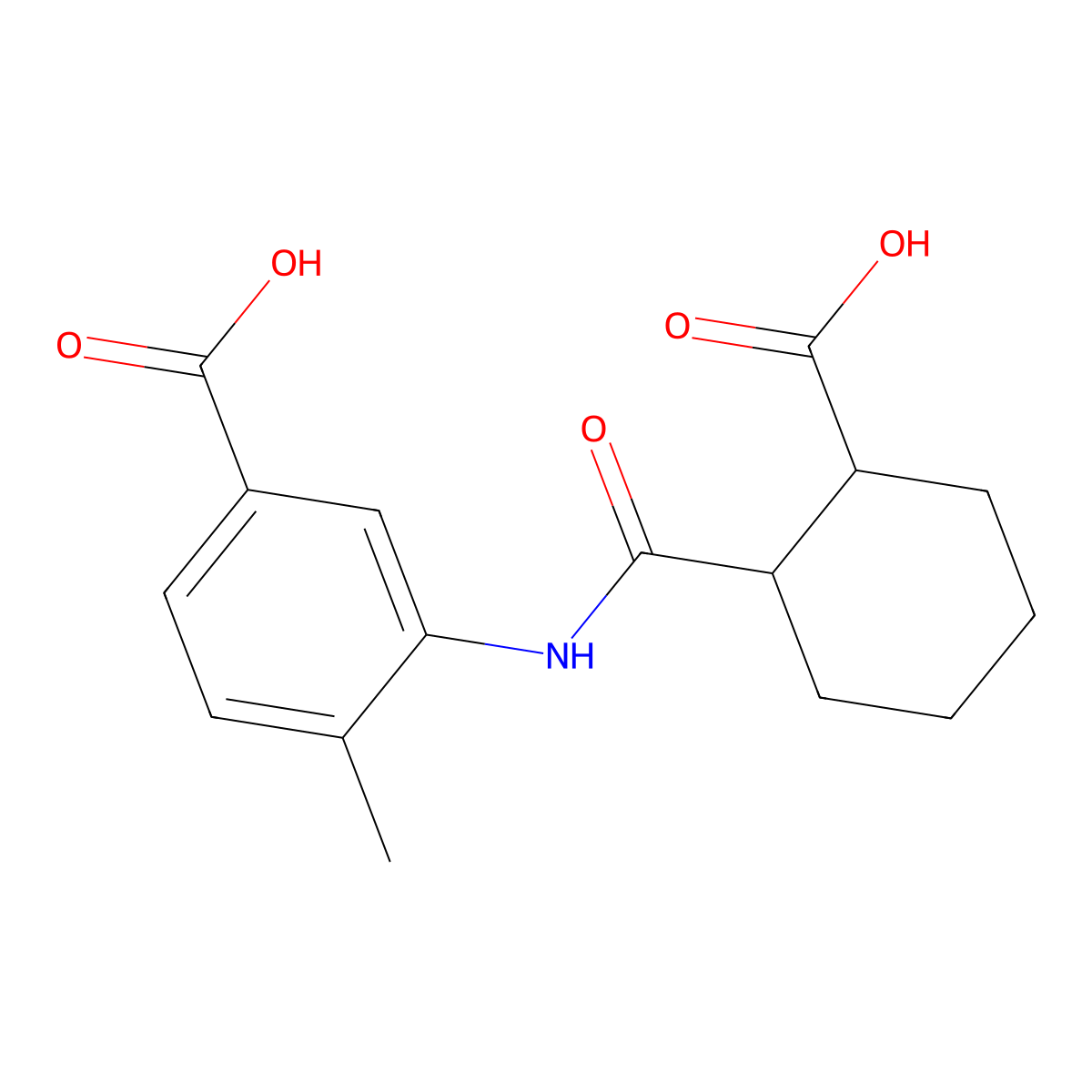 3-{[(2-Carboxycyclohexyl)carbonyl]amino}-4-methylbenzoic acid molecular structure, CAS 351465-65-1