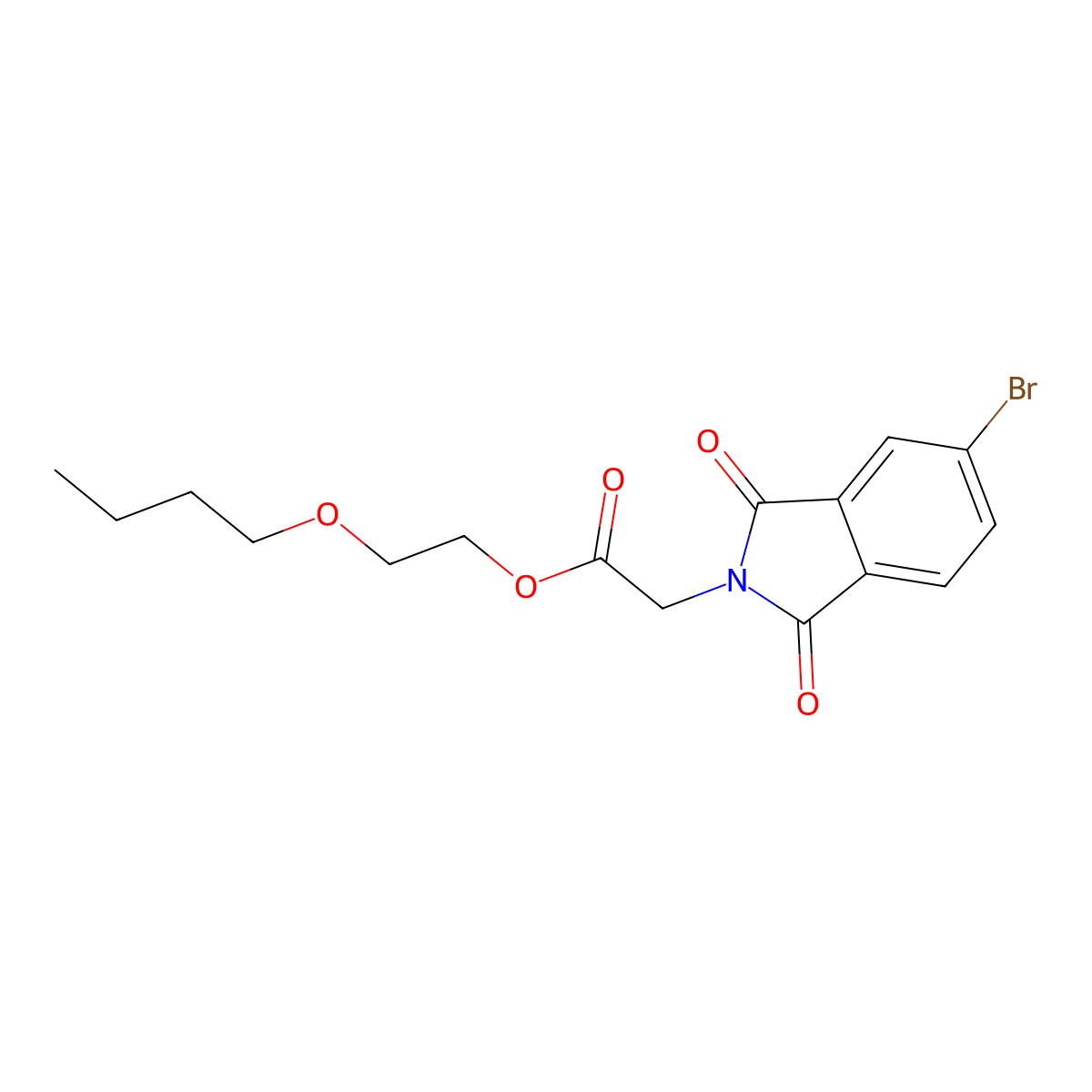 2-butoxyethyl (5-bromo-1,3-dioxo-1,3-dihydro-2H-isoindol-2-yl)acetate molecular structure, CAS 351465-76-4