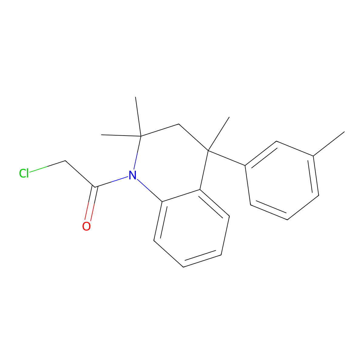 2-chloro-1-[2,2,4-trimethyl-4-(3-methylphenyl)-3,4-dihydroquinolin-1(2H)-yl]ethanone molecular structure, CAS 351468-27-4