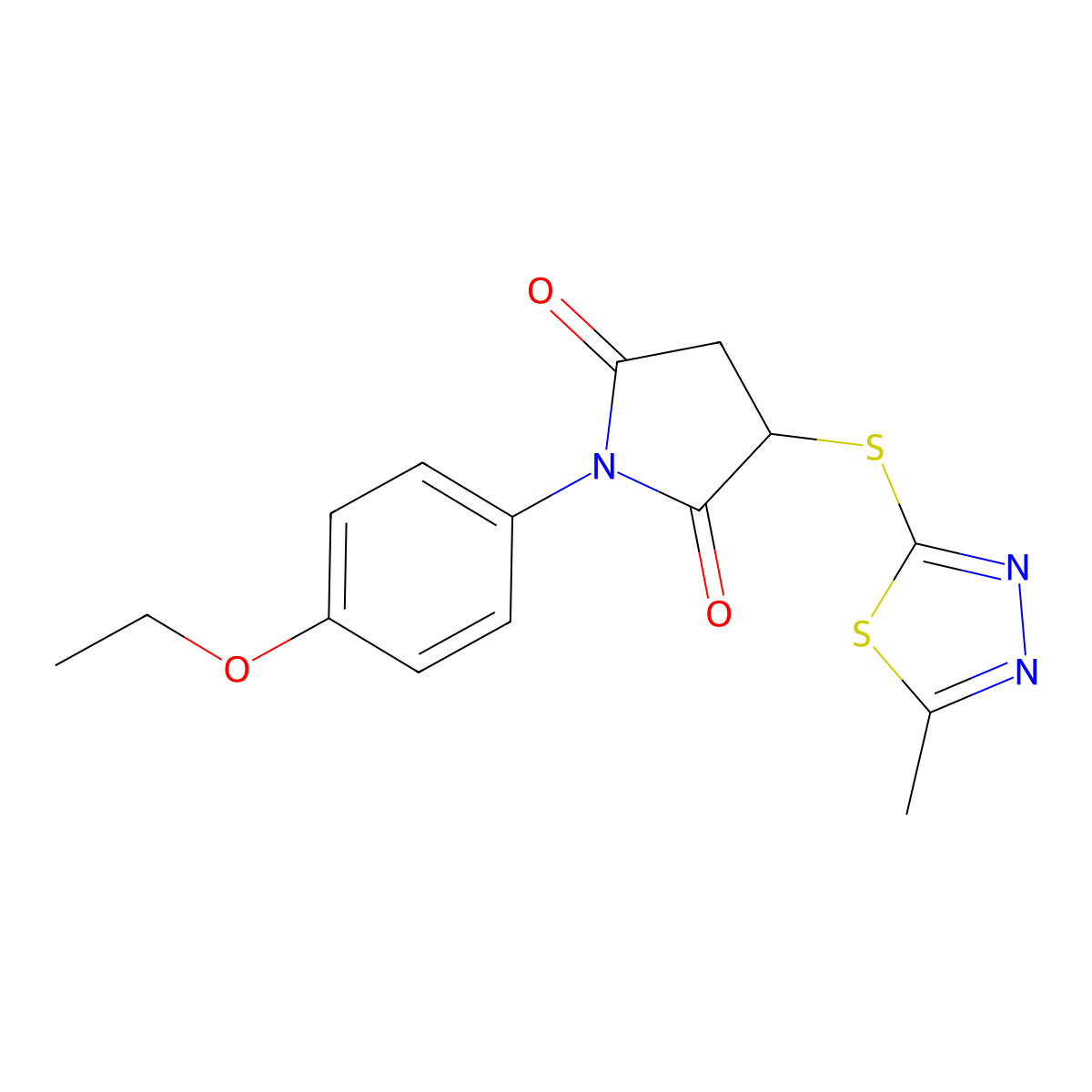 1-(4-Ethoxyphenyl)-3-[(5-methyl-1,3,4-thiadiazol-2-yl)sulfanyl]pyrrolidine-2,5-dione molecular structure, CAS 351468-39-8