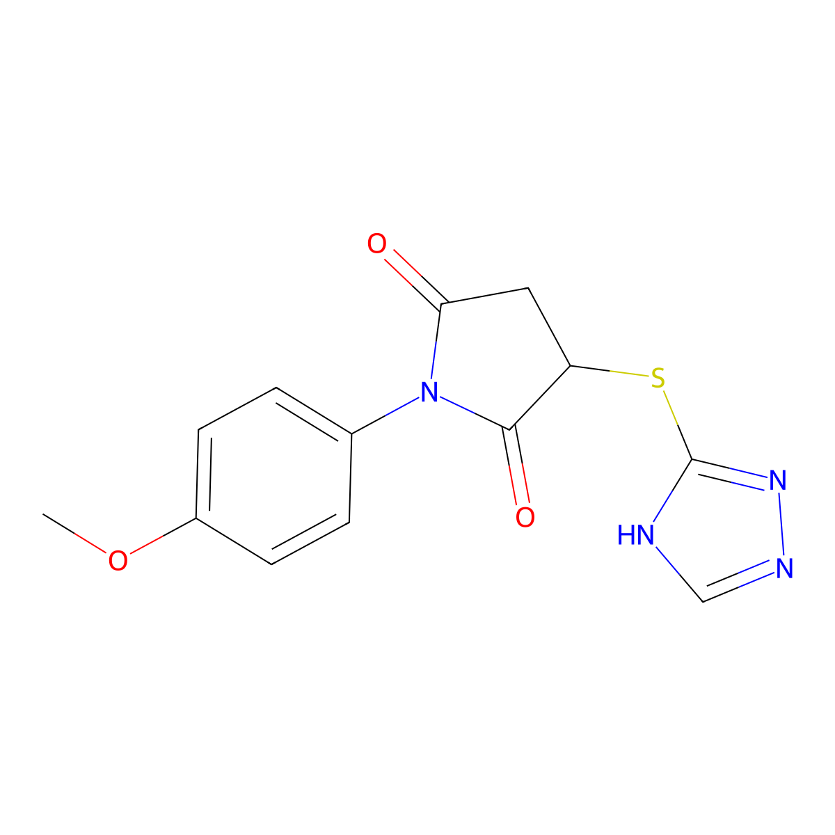 1-(4-methoxyphenyl)-3-(4H-1,2,4-triazol-3-ylsulfanyl)pyrrolidine-2,5-dione molecular structure, CAS 351468-43-4