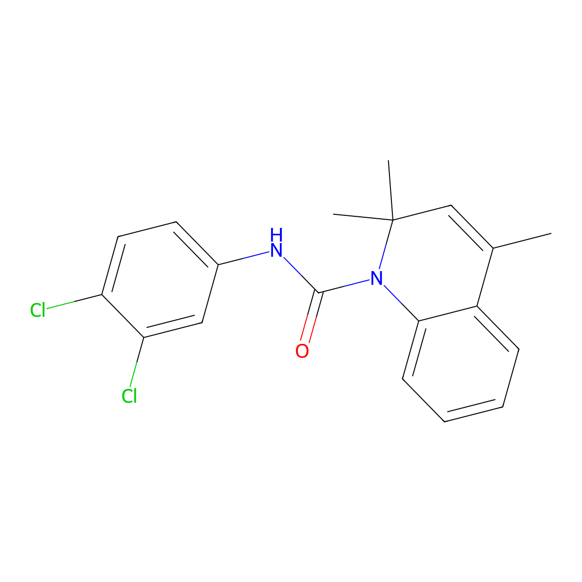 N-(3,4-dichlorophenyl)-2,2,4-trimethylquinoline-1(2H)-carboxamide molecular structure, CAS 351469-22-2