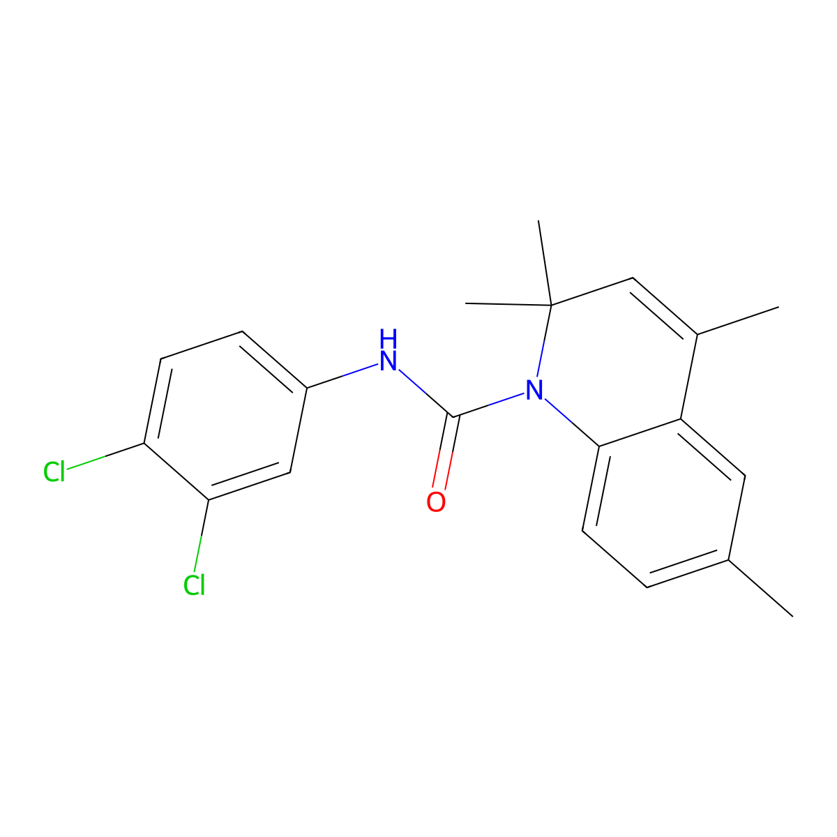 N-(3,4-dichlorophenyl)-2,2,4,6-tetramethylquinoline-1(2H)-carboxamide molecular structure, CAS 351469-24-4