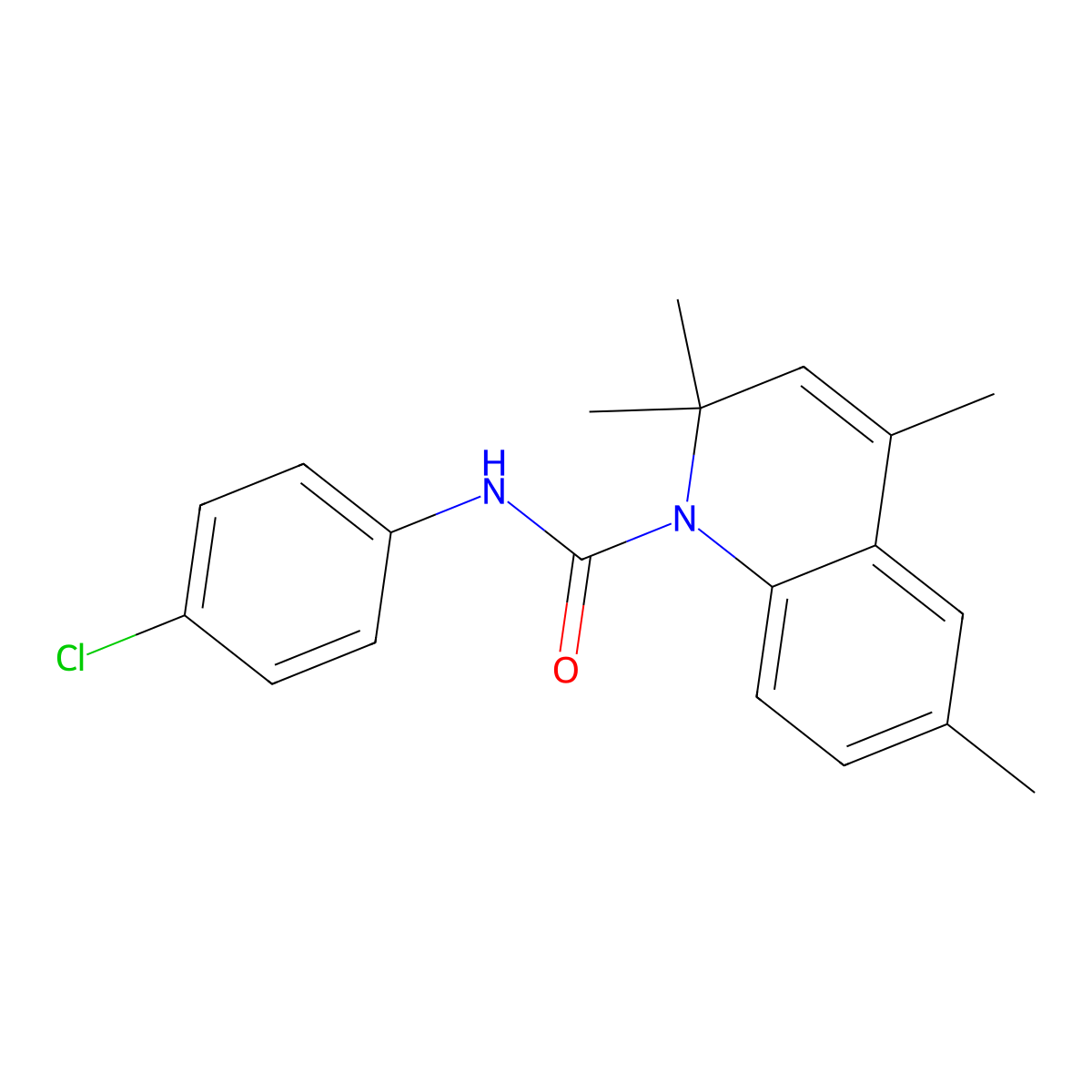 N-(4-chlorophenyl)-2,2,4,6-tetramethylquinoline-1(2H)-carboxamide molecular structure, CAS 351469-40-4