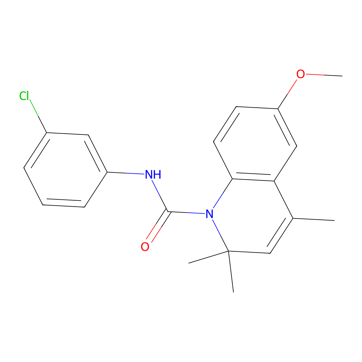 N-(3-chlorophenyl)-6-methoxy-2,2,4-trimethylquinoline-1(2H)-carboxamide molecular structure, CAS 351469-51-7