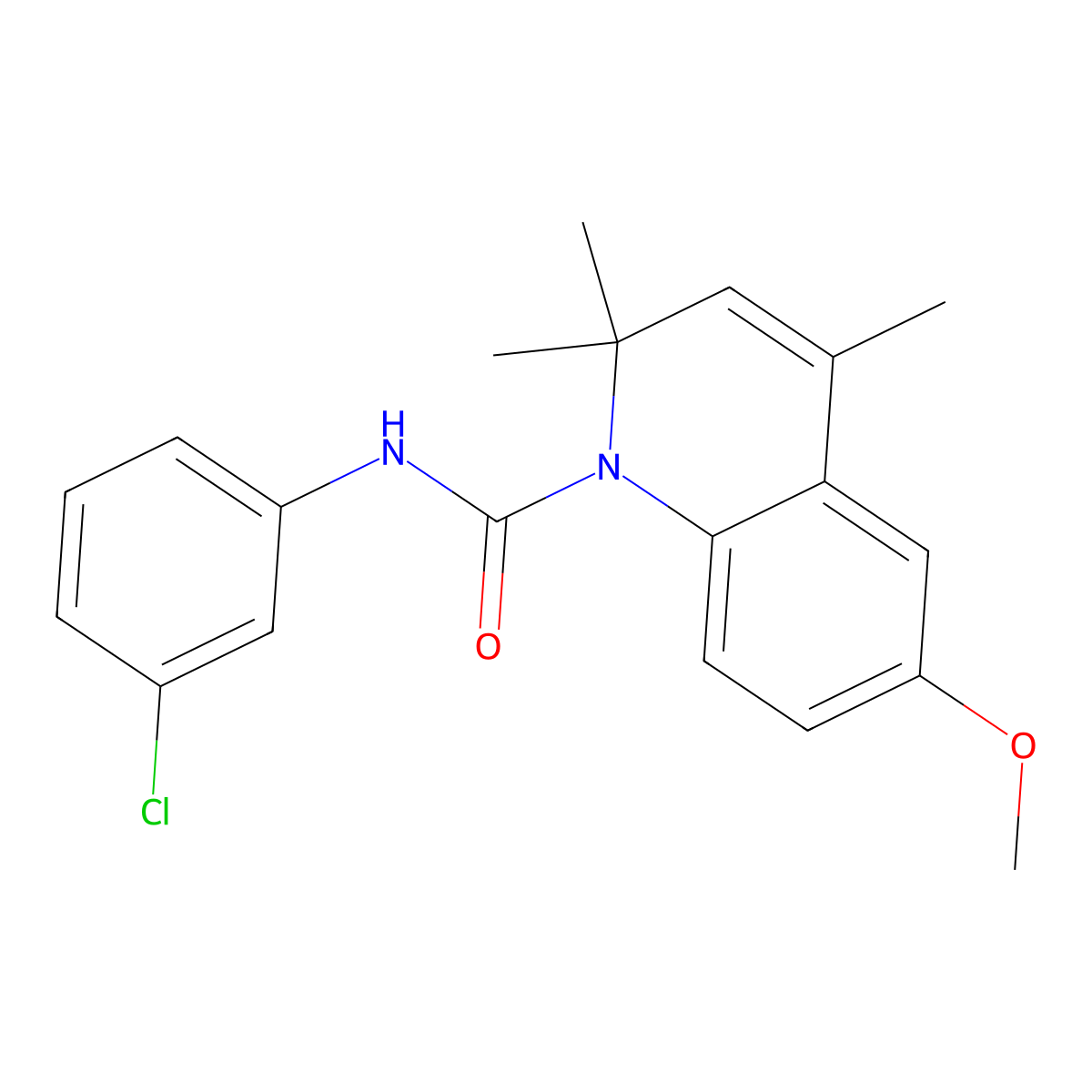 N-(3-chlorophenyl)-6-methoxy-2,2,4-trimethylquinoline-1(2H)-carboxamide molecular structure, CAS 351469-51-7