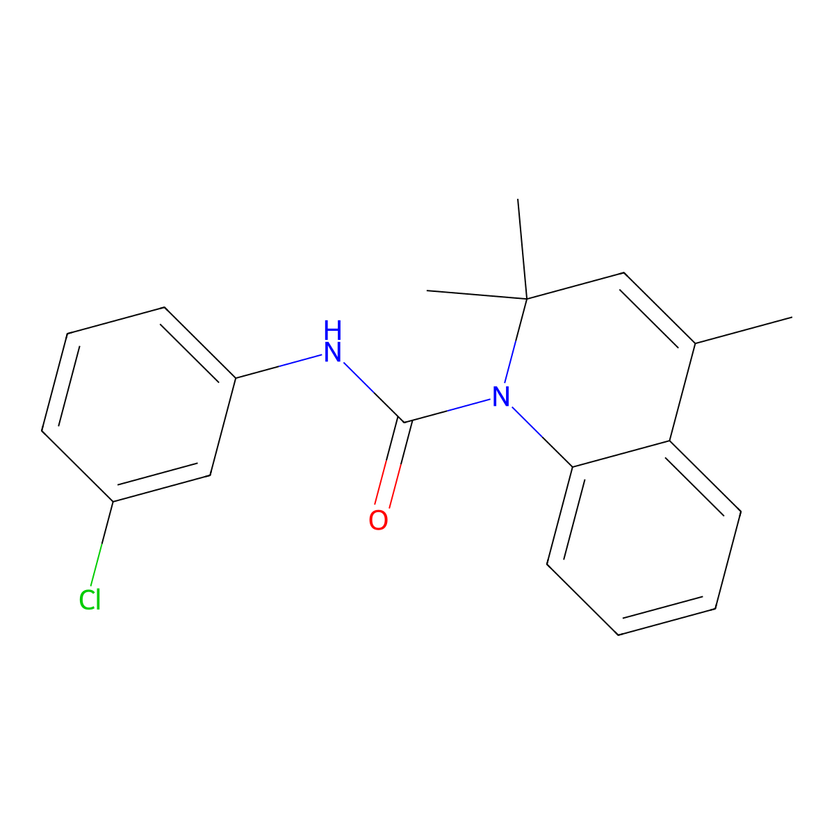 N-(3-chlorophenyl)-2,2,4-trimethylquinoline-1(2H)-carboxamide molecular structure, CAS 351469-63-1