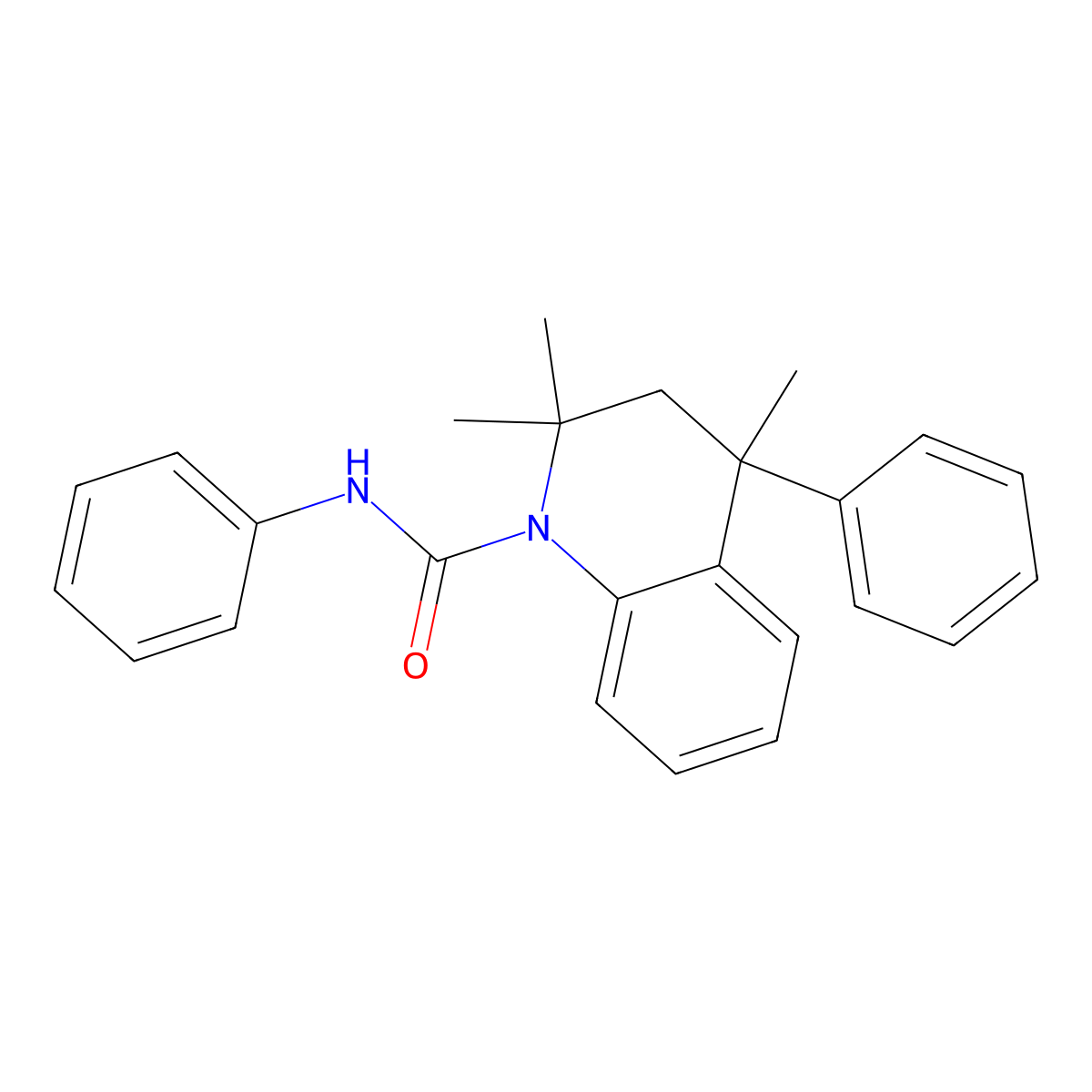 2,2,4-trimethyl-N,4-diphenyl-3,4-dihydroquinoline-1(2H)-carboxamide molecular structure, CAS 351469-79-9